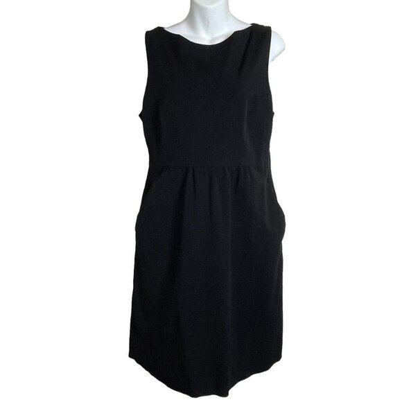Theory LBD‎ Black Style 81176637 Dress Open Back Size 12 Sleeveless Pockets - Picture 1 of 7